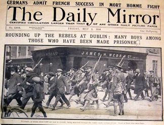 Extract of front page on the Daily Mirror on 5th May 1916<br><i>Courtesy of the Irish Capuchin Provincial Archives</i>